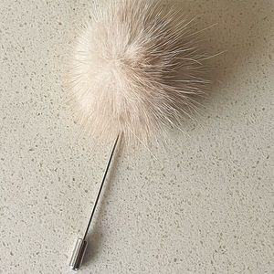 Vintage Fur Pom Lapel Pin